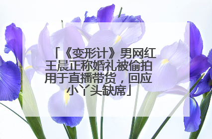 《变形计》男网红王晨正称婚礼被偷拍用于直播带货，回应小丫头缺席