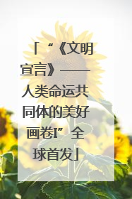 “《文明宣言》——人类命运共同体的美好画卷I”全球首发