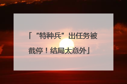 “特种兵”出任务被截停！结局太意外