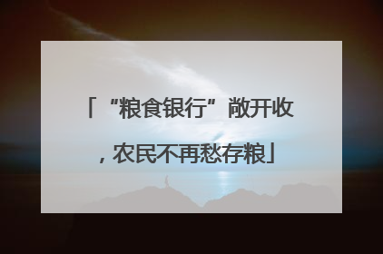 “粮食银行”敞开收，农民不再愁存粮