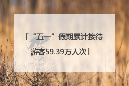 “五一”假期累计接待游客59.39万人次