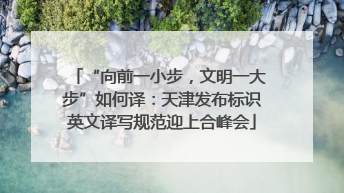 “向前一小步，文明一大步”如何译：天津发布标识英文译写规范迎上合峰会