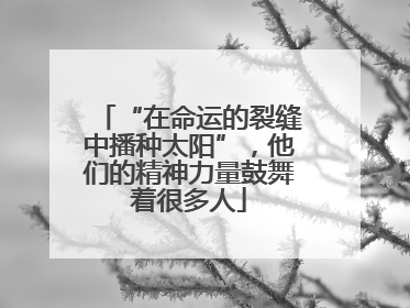 “在命运的裂缝中播种太阳”，他们的精神力量鼓舞着很多人