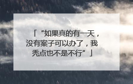 “如果真的有一天，没有案子可以办了，我秃点也不是不行”