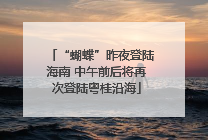 “蝴蝶”昨夜登陆海南 中午前后将再次登陆粤桂沿海