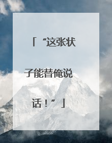 “这张状子能替俺说话！”