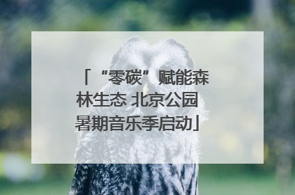 “零碳”赋能森林生态 北京公园暑期音乐季启动