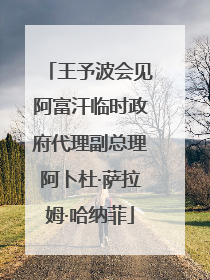 王予波会见阿富汗临时政府代理副总理阿卜杜·萨拉姆·哈纳菲