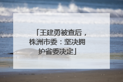 王建勇被查后，株洲市委：坚决拥护省委决定