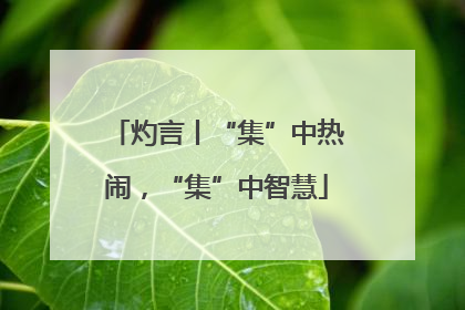 灼言丨“集”中热闹，“集”中智慧