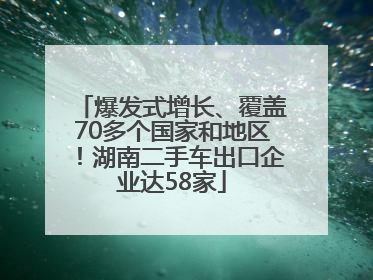 爆发式增长、覆盖70多个国家和地区！湖南二手车出口企业达58家
