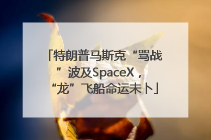 特朗普马斯克“骂战”波及SpaceX，“龙”飞船命运未卜