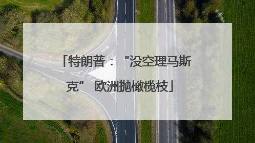 特朗普：“没空理马斯克” 欧洲抛橄榄枝