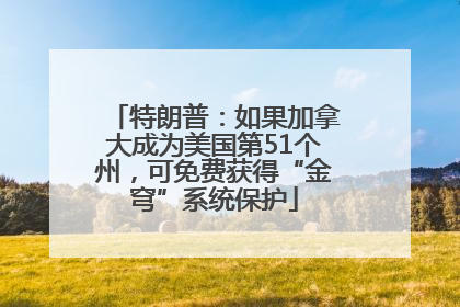 特朗普：如果加拿大成为美国第51个州，可免费获得“金穹”系统保护