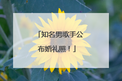 知名男歌手公布婚礼照！