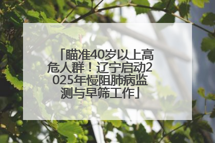 瞄准40岁以上高危人群！辽宁启动2025年慢阻肺病监测与早筛工作