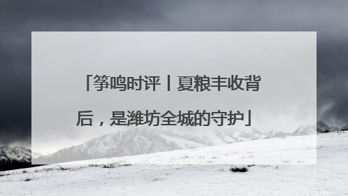 筝鸣时评丨夏粮丰收背后，是潍坊全城的守护