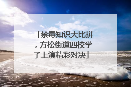 禁毒知识大比拼，方松街道四校学子上演精彩对决
