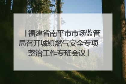 福建省南平市市场监管局召开城镇燃气安全专项整治工作专班会议