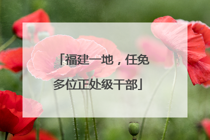 福建一地，任免多位正处级干部