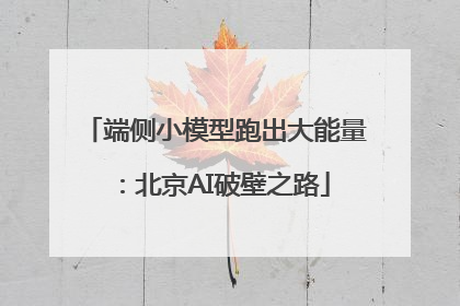 端侧小模型跑出大能量：北京AI破壁之路