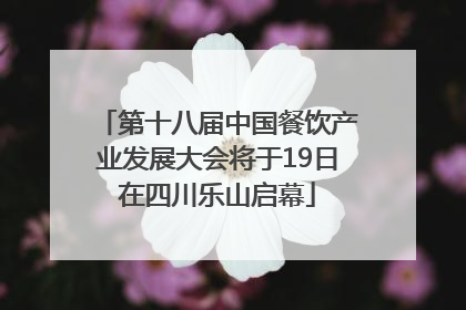 第十八届中国餐饮产业发展大会将于19日在四川乐山启幕
