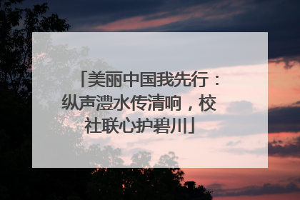 美丽中国我先行：纵声澧水传清响，校社联心护碧川