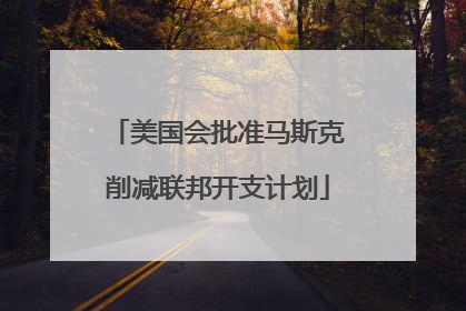 美国会批准马斯克削减联邦开支计划