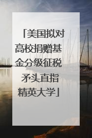 美国拟对高校捐赠基金分级征税 矛头直指精英大学