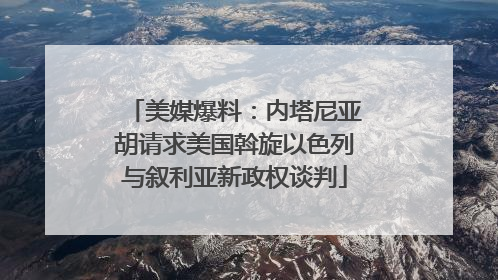 美媒爆料：内塔尼亚胡请求美国斡旋以色列与叙利亚新政权谈判