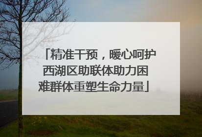 精准干预，暖心呵护 西湖区助联体助力困难群体重塑生命力量