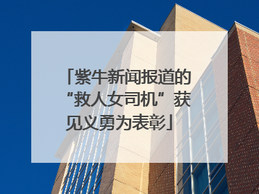 紫牛新闻报道的“救人女司机”获见义勇为表彰