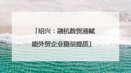 绍兴：融杭数贸港赋能外贸企业稳量提质