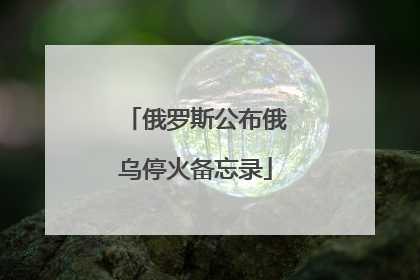 俄罗斯公布俄乌停火备忘录