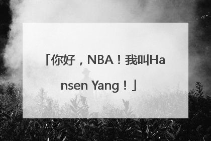 你好，NBA！我叫Hansen Yang！