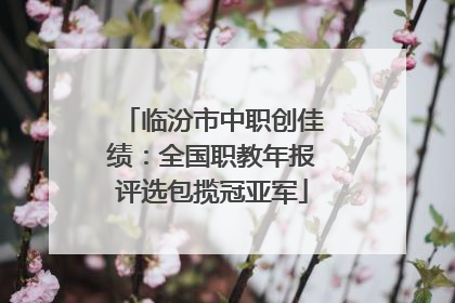 临汾市中职创佳绩：全国职教年报评选包揽冠亚军
