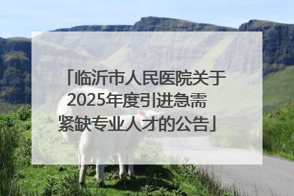 临沂市人民医院关于2025年度引进急需紧缺专业人才的公告