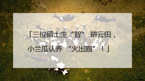 三位硕士生“智” 耕云田，小兰瓜认养 “火出圈”！