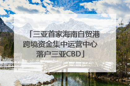 三亚首家海南自贸港跨境资金集中运营中心落户三亚CBD