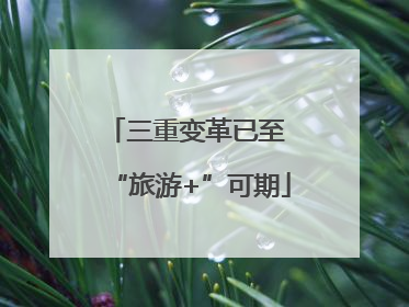 三重变革已至 “旅游+”可期