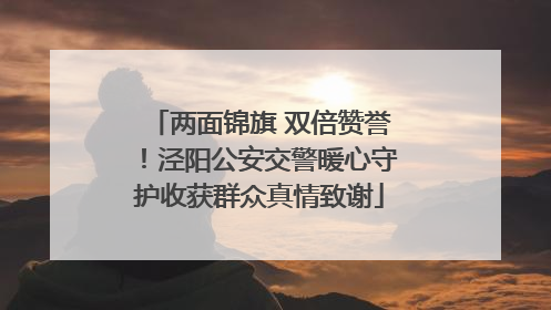 两面锦旗 双倍赞誉！泾阳公安交警暖心守护收获群众真情致谢