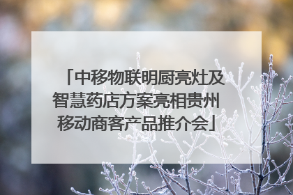 中移物联明厨亮灶及智慧药店方案亮相贵州移动商客产品推介会