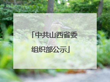 中共山西省委组织部公示