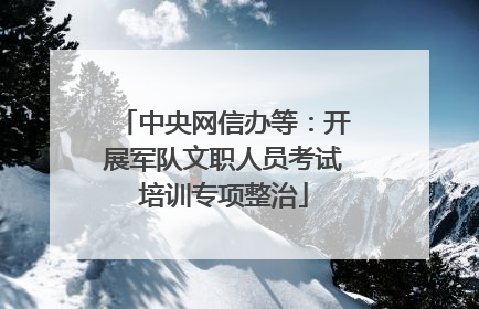 中央网信办等：开展军队文职人员考试培训专项整治