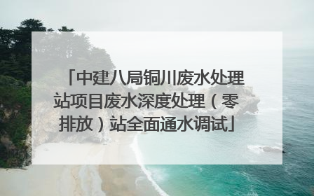 中建八局铜川废水处理站项目废水深度处理（零排放）站全面通水调试