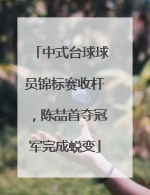 中式台球球员锦标赛收杆，陈喆首夺冠军完成蜕变