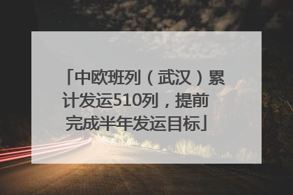 中欧班列（武汉）累计发运510列，提前完成半年发运目标