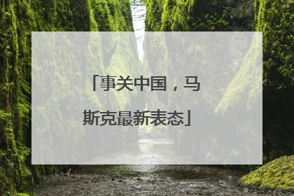 事关中国，马斯克最新表态