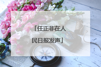 任正非在人民日报发声