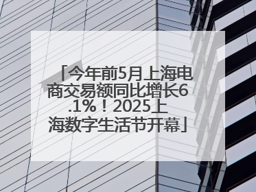 今年前5月上海电商交易额同比增长6.1%！2025上海数字生活节开幕